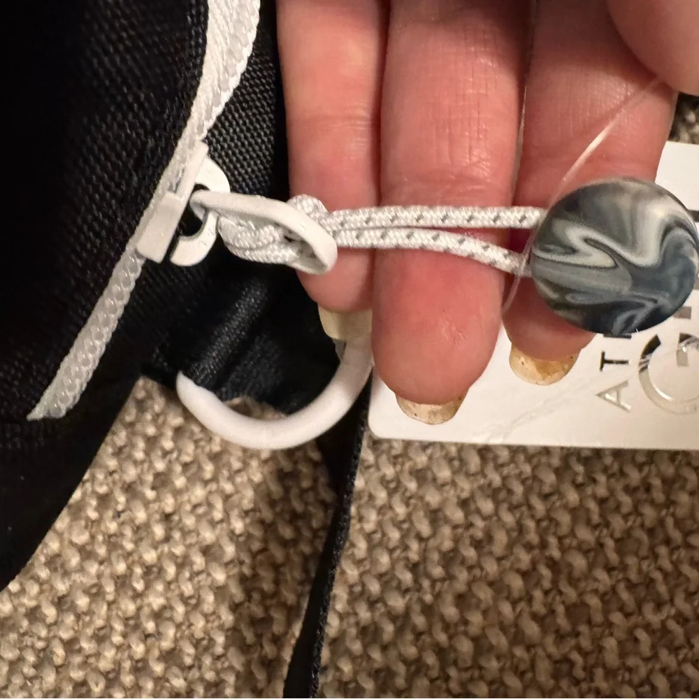Athleta Black Crossbody or Belt Bag with white details